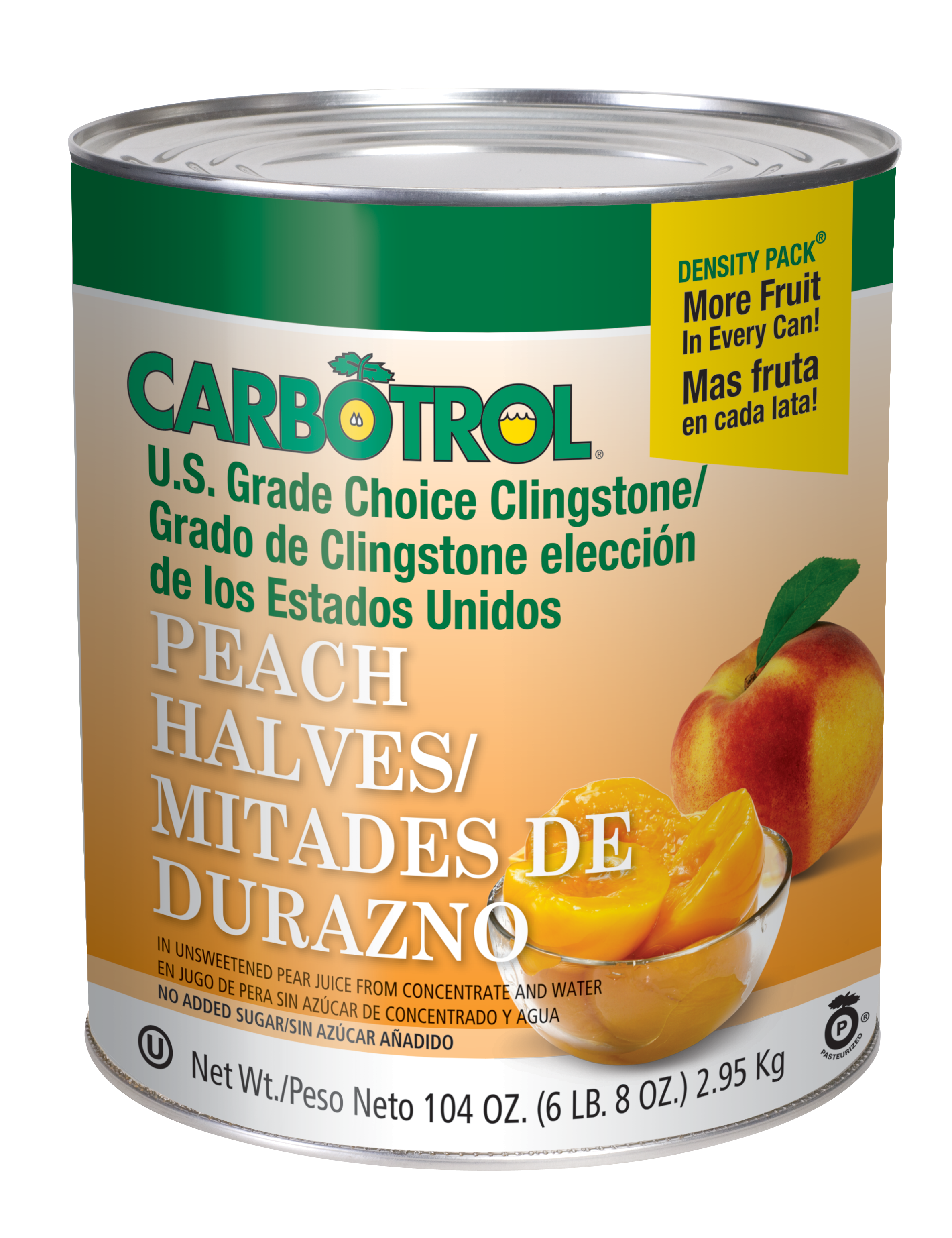 Carbotrol #10 Juice Packed Canned Fruit, Peach Halves (1- 105oz Can)